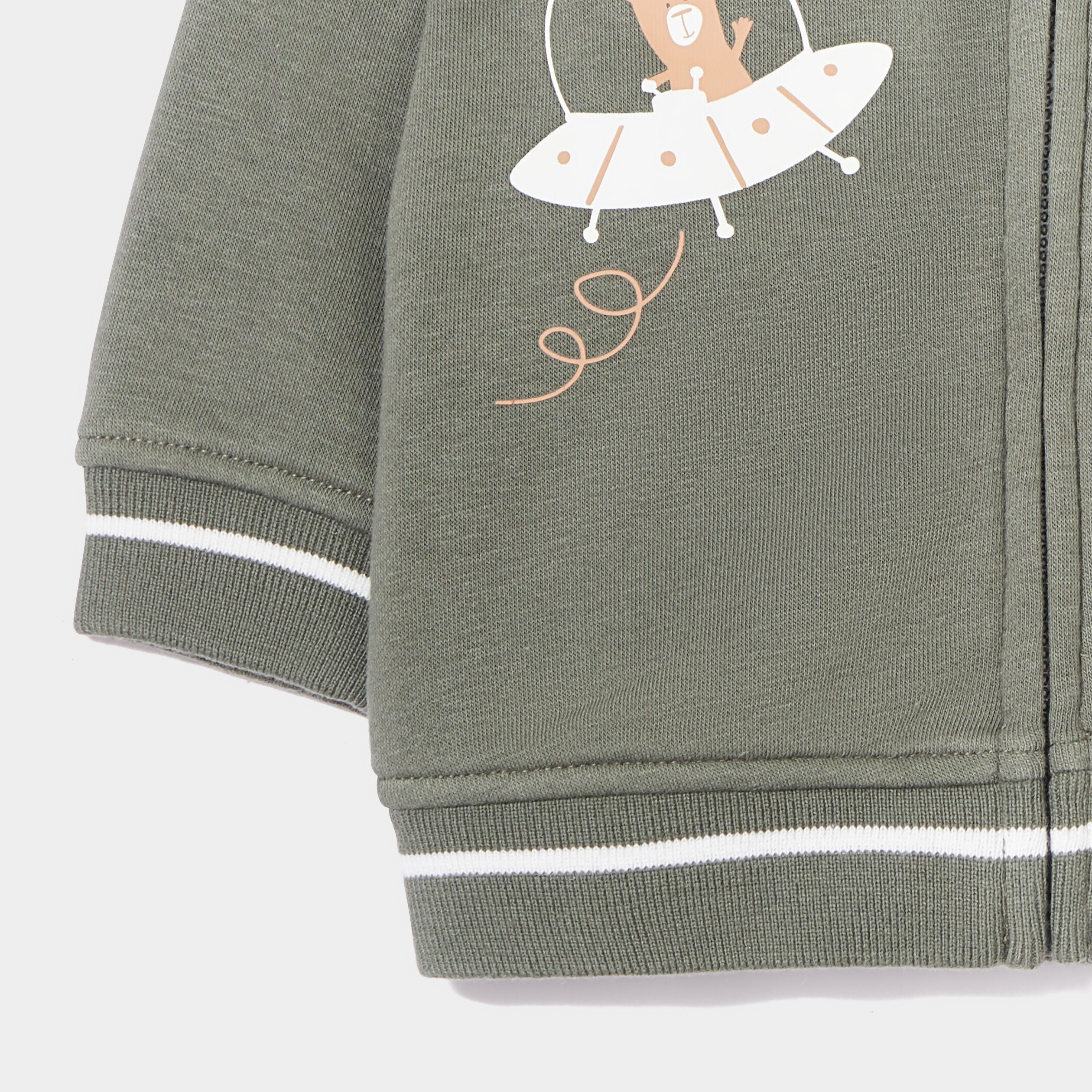 Ensemble 2 pièces t-shirt et gilet teddy vert kaki bébé garçon | La Halle