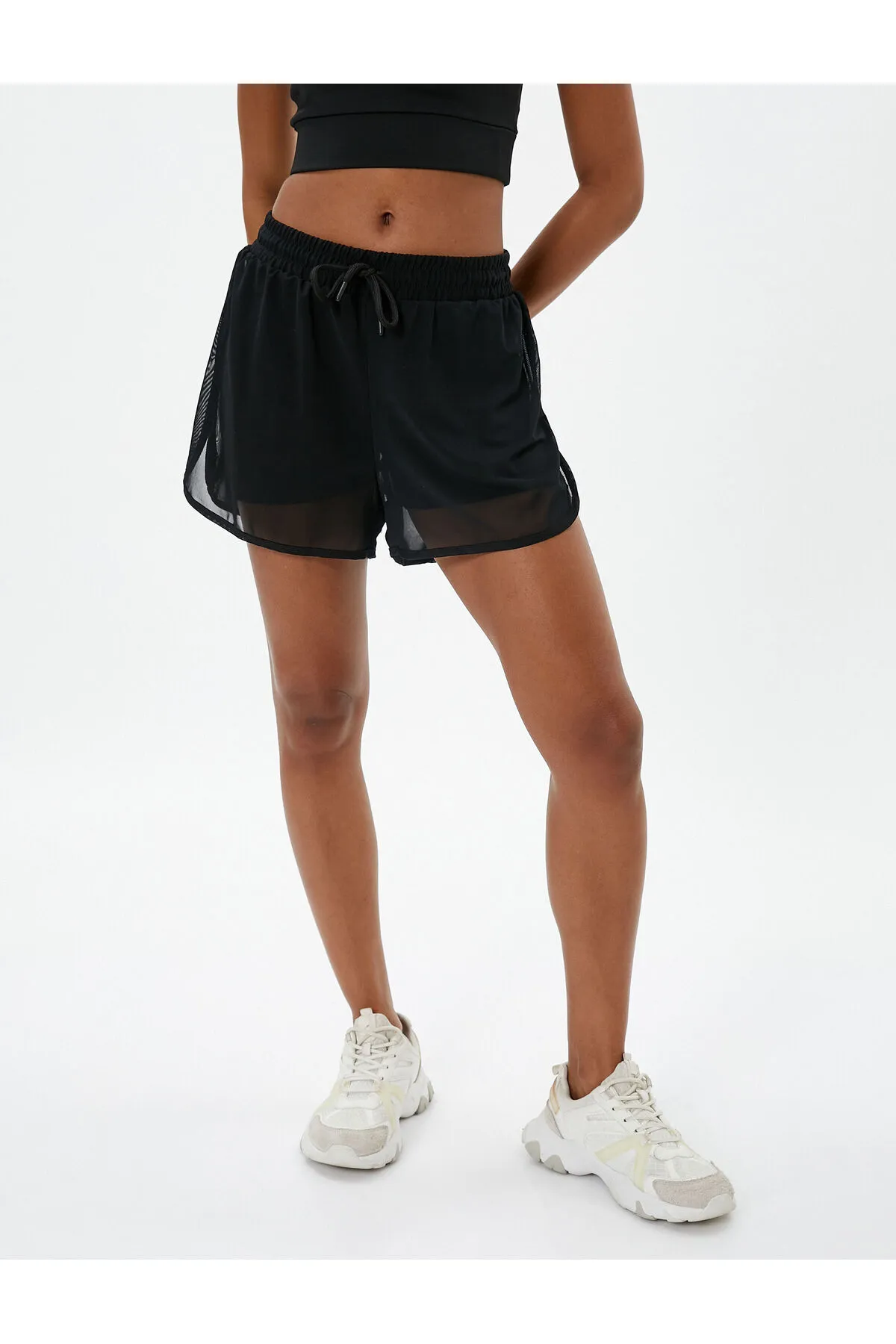 Koton  Netzstrumpfhosen-Shorts mit Bindebund