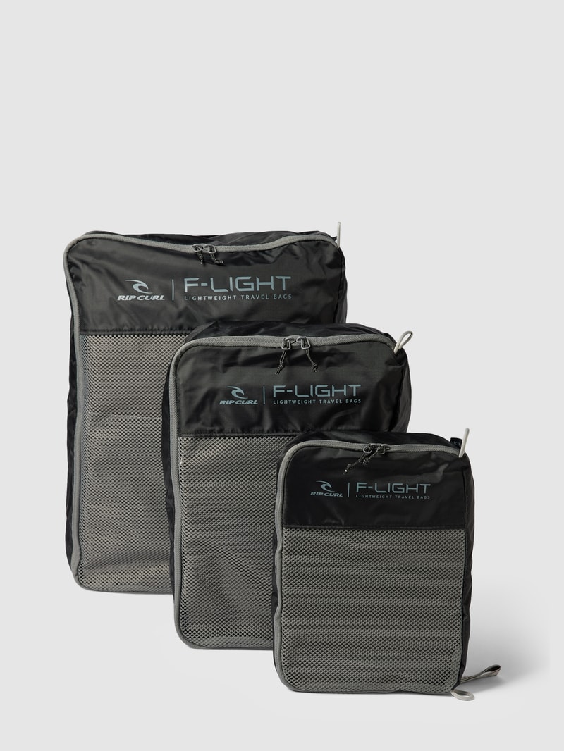 Tasche mit Label-Print im 3er-Pack in dunkelblau