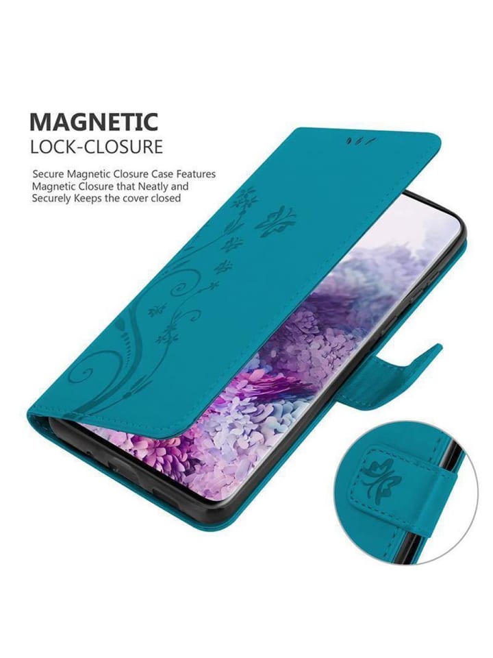 cadorabo Hülle für Samsung Galaxy S20 Blumen Design in FLORAL BLAU günstig kaufen onesize