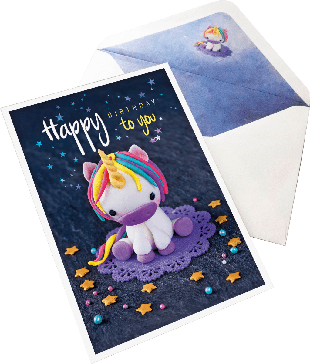 Grußkarte Geburtstag 3D Einhorn, 1 St