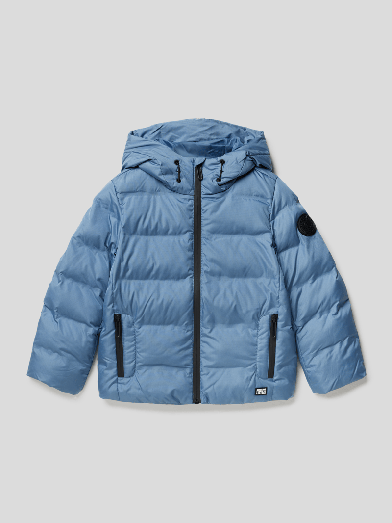 Steppjacke mit Kapuze Modell 'Zommy' in rauchblau