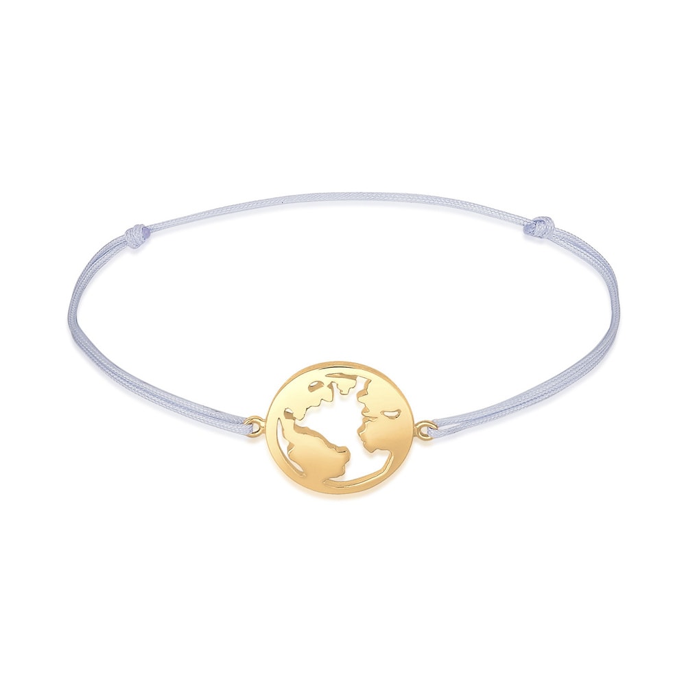 Elli Elli Bracelet Weltkugel Globus Reise Nylon Bändchen 925 Silber Bracelet