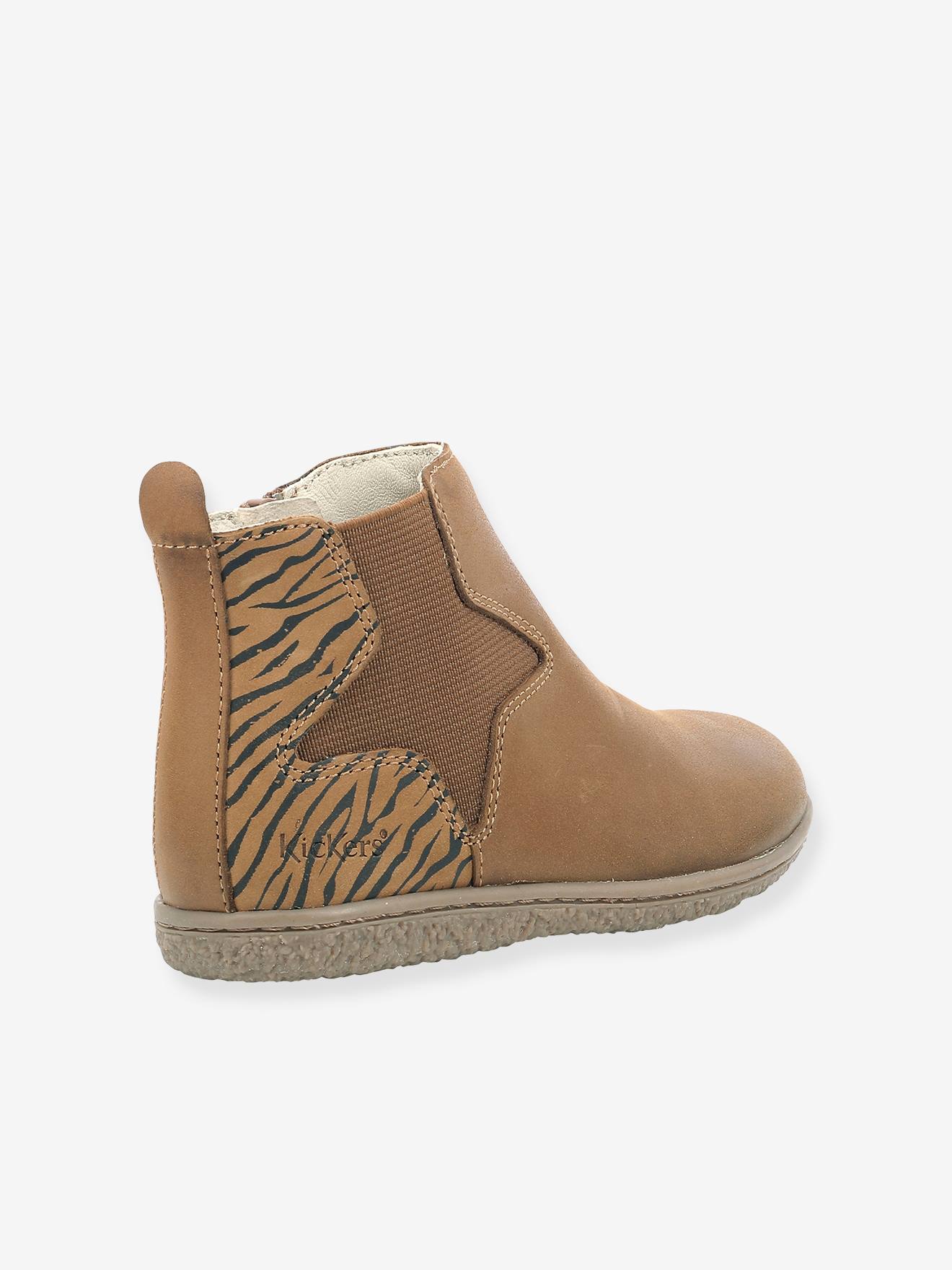 Boots fille Vermillon KICKERS® camel zèbre