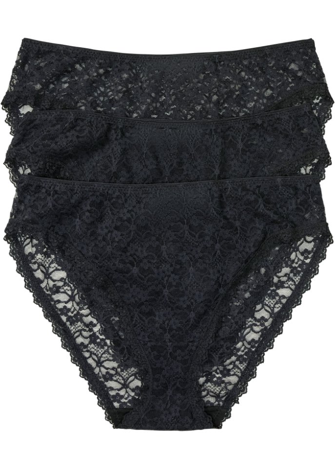 High-Leg Maxislip (3er Pack) aus recycelter Spitze