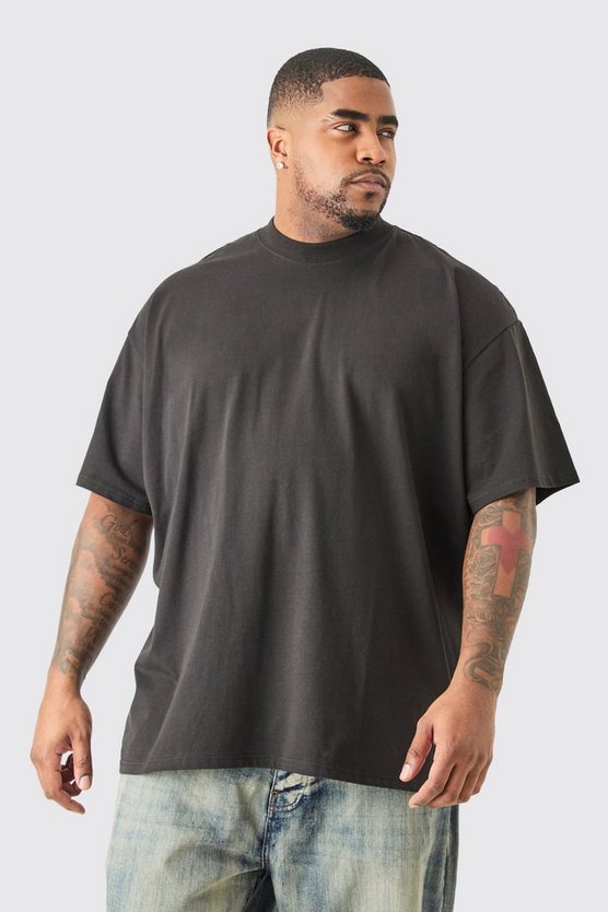 Plus Oversize T-Shirt mit Homme Moto Racing Print