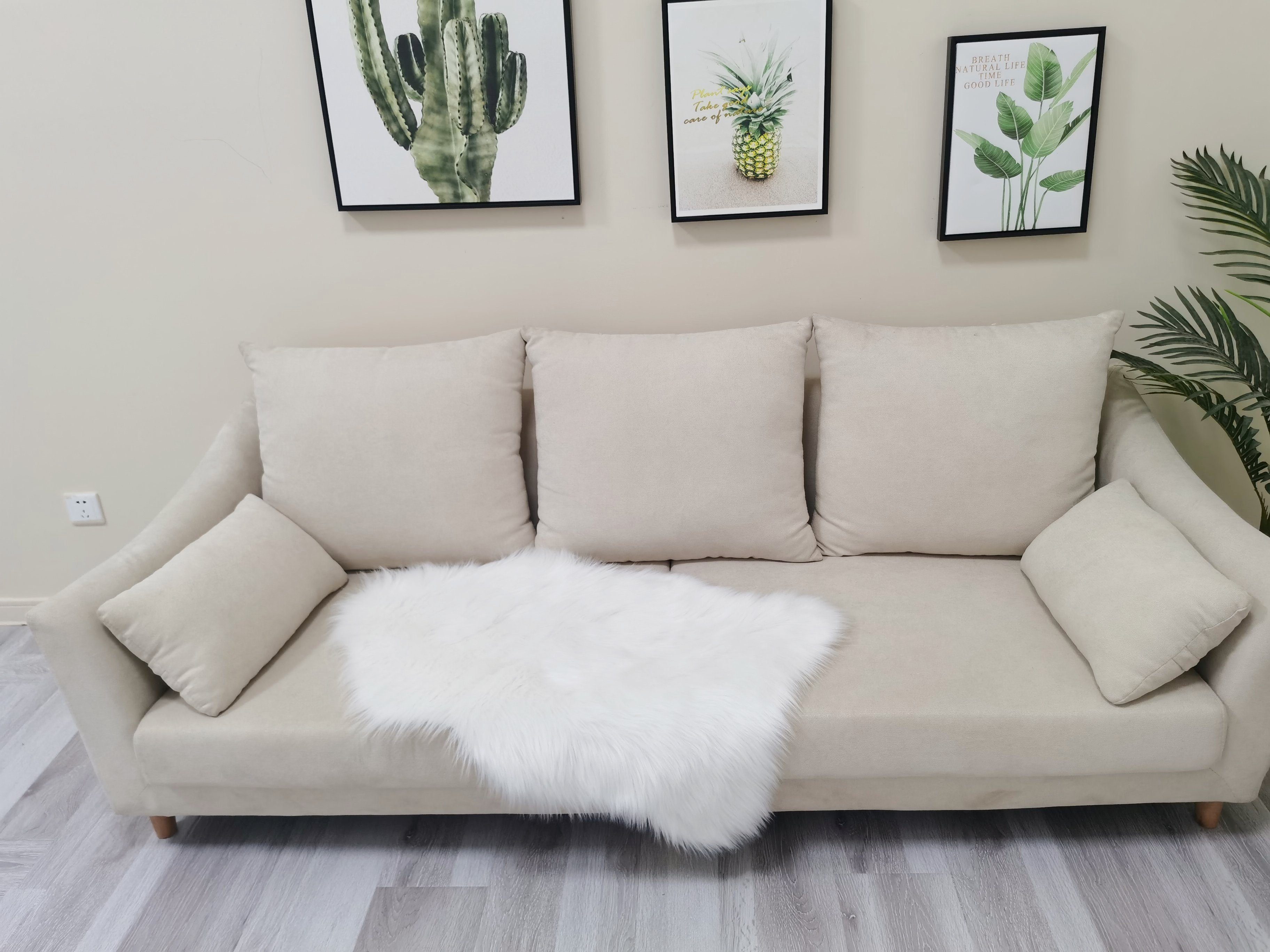 Fellteppich Fellteppich Wollimitat Kunstfell, Hochflor-Teppich für Weihnachtsdeko, Elegear, Höhe: 60 mm, Fellteppich kuschelig, weiche Teppiche für Schlafzimmer, Wohnzimmer