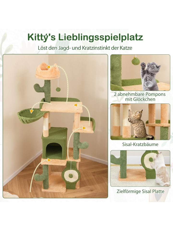 COSTWAY Kratzbaum Kaktus 160 cm in Grün günstig kaufen onesize