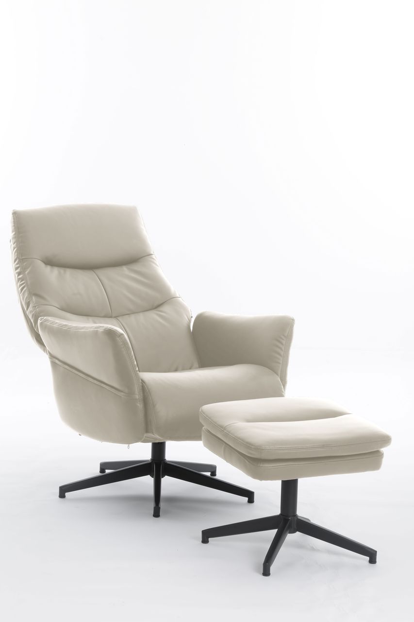 Happy Home Happy Home gepolsteter Relaxsessel mit Hocker HWP62-BEI beige