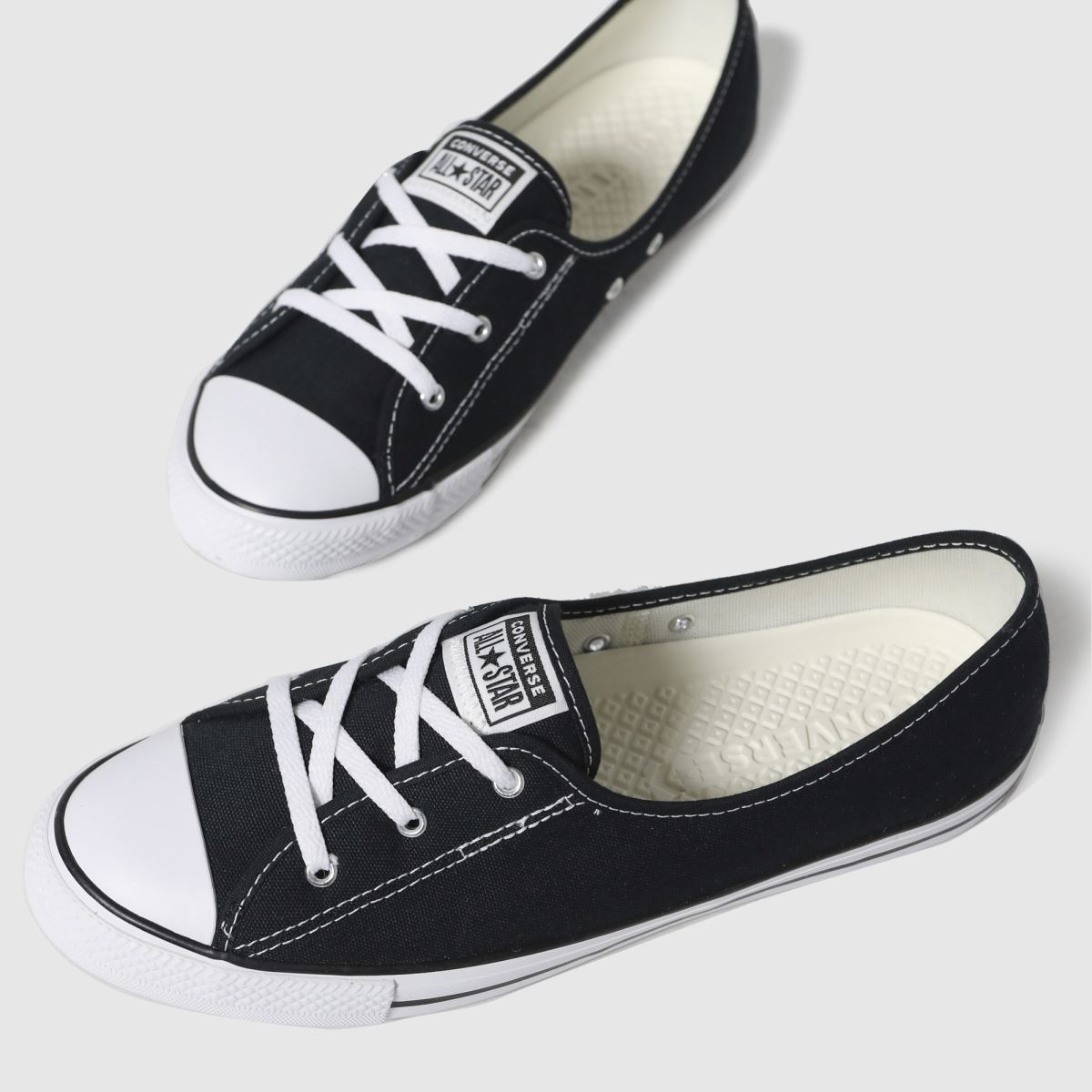 Converse All Star – Svarta ballet-sneakers i spets