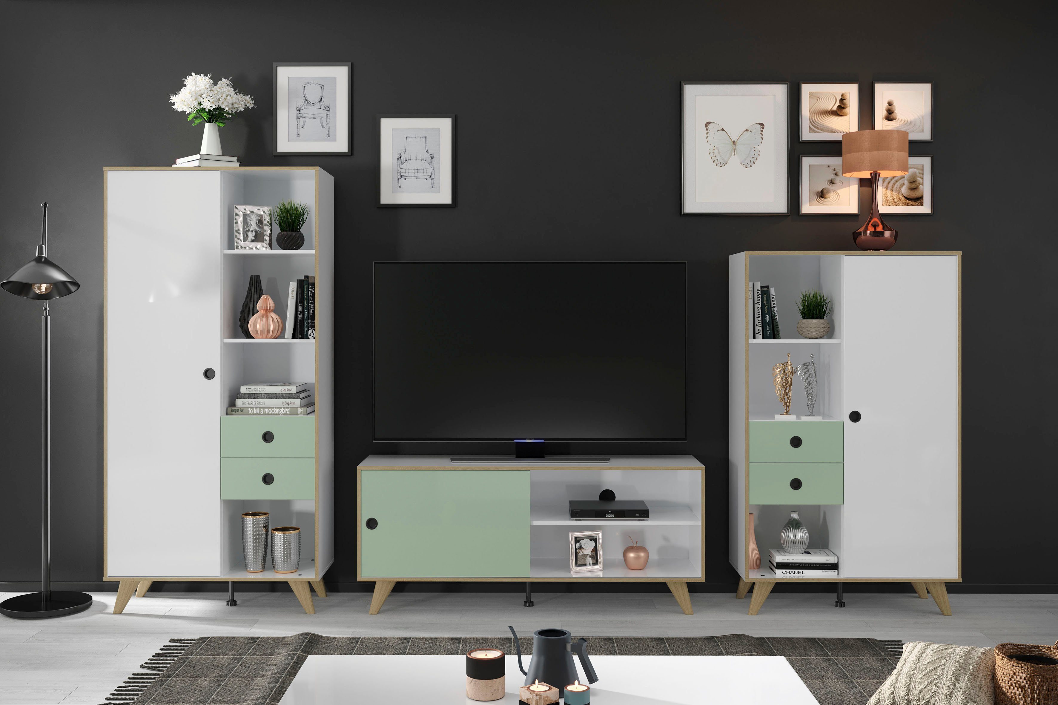 INTER-FURN Wohnzimmer-Set Adelaide, (3-St), Modernes Design