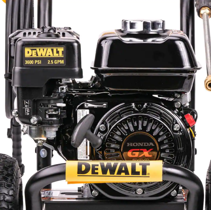 Lavadora de alta pressão DEWALT 3600 PSI 2.5 GPM a gasolina e água fria, modelo profissional, com motor HONDA GX200.