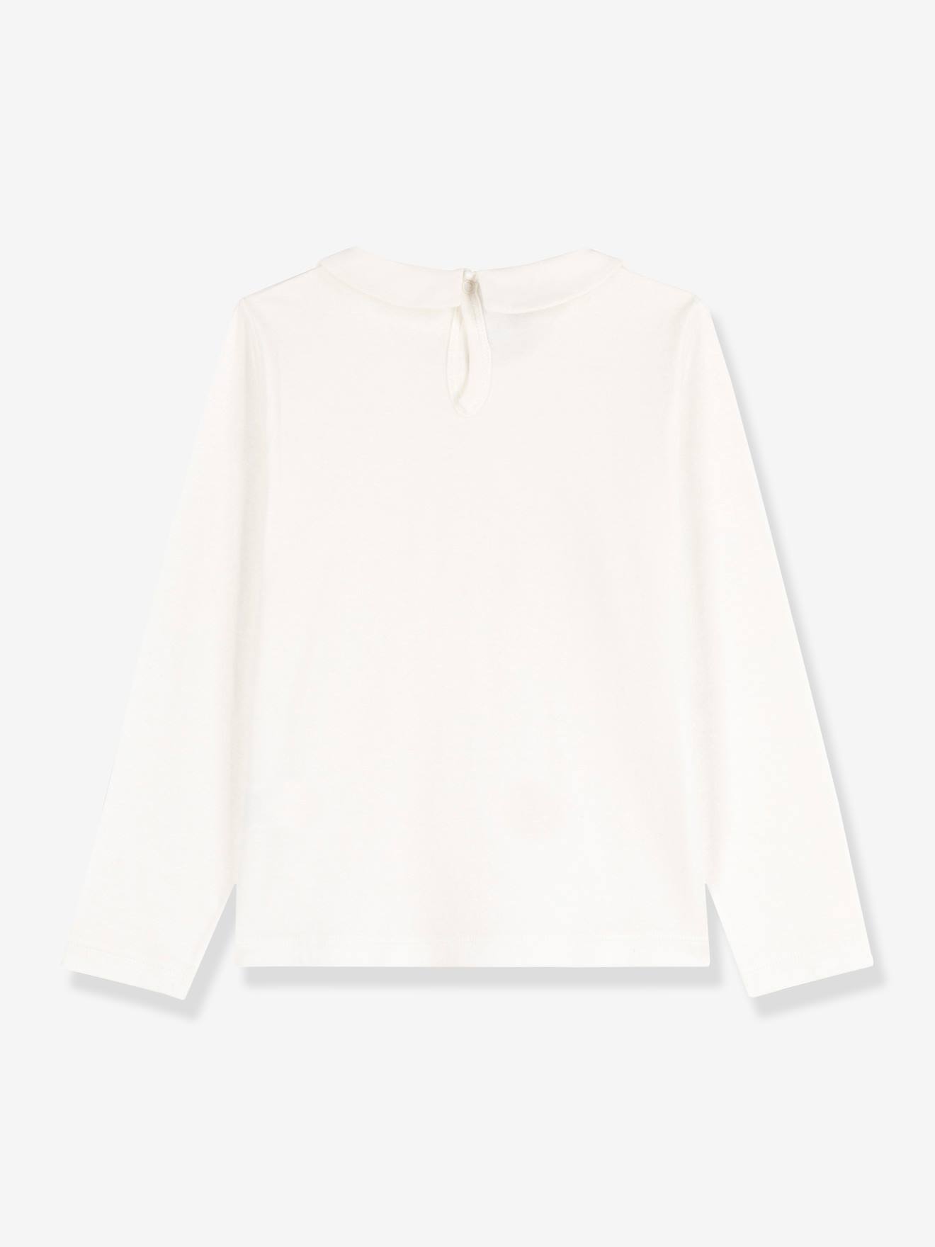 Tee-shirt manches longues coton PETIT BATEAU blanc