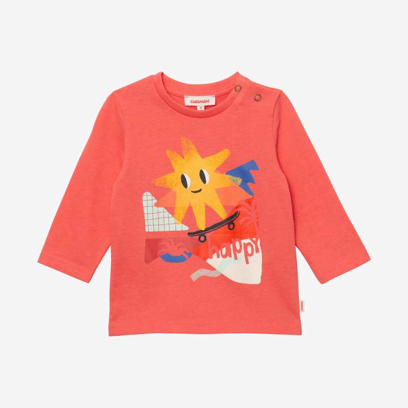T-shirt bébé garçon visuel étoile-skate orange Catimini