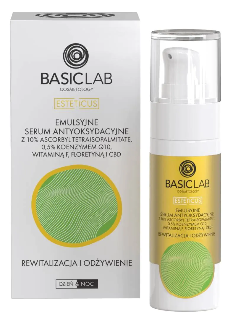 BasicLab Esteticus serum s vitaminom C 10%, koenzimom Q10 0,5% i CBD-om