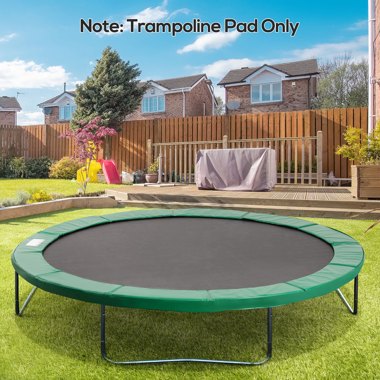 HOMCOM Trampolin Randabdeckung Sicherheitsnetz 8ft 10ft 12ft 15ft Randabdeckung: Ø366 cm-Grün (Trampolin nicht inbegriffen)