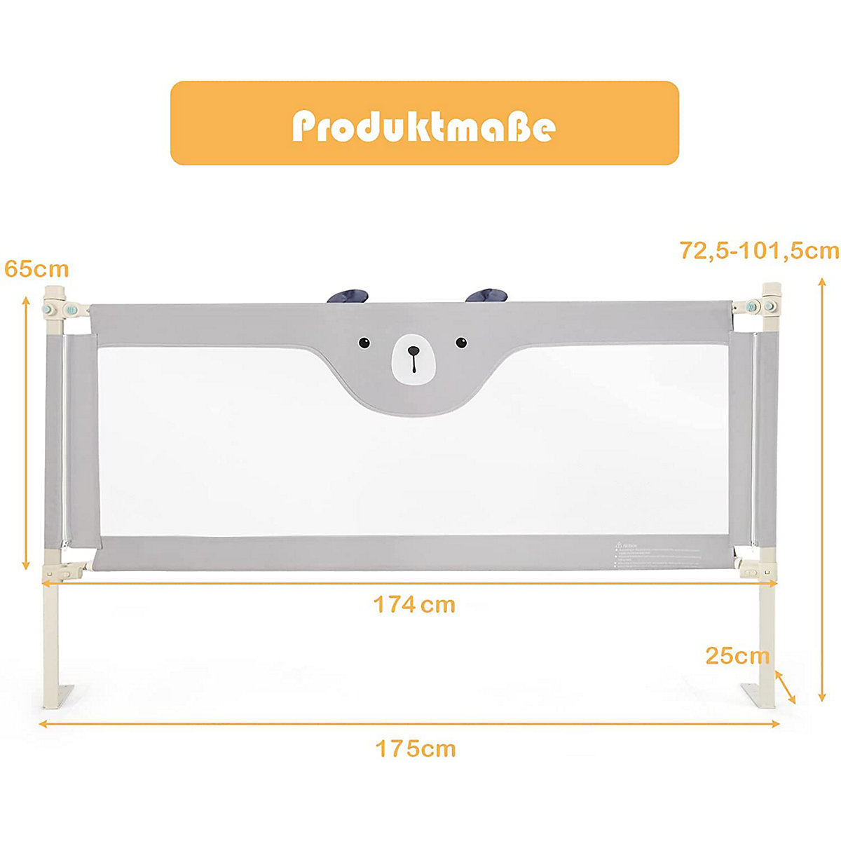 Bettschutzgitter 175cm Bär höhenverstellbar