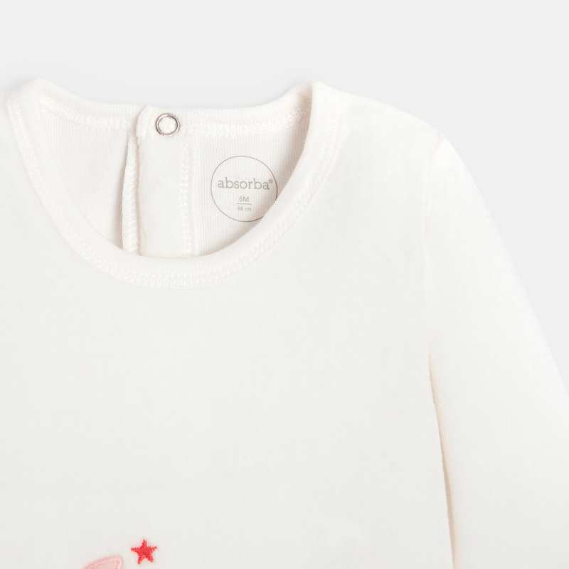 Pyjama bébé en velours rose Absorba