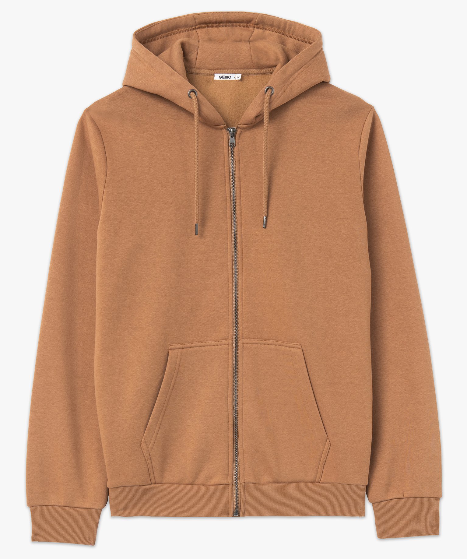 Sweat zippé à capuche homme marron | GEMO