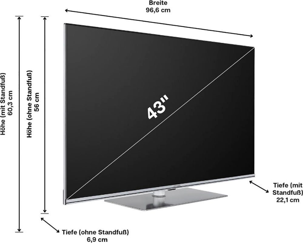Hanseatic 43Q850UDS QLED-Fernseher (108 cm/43 Zoll, 4K Ultra HD, Android TV, Smart-TV)