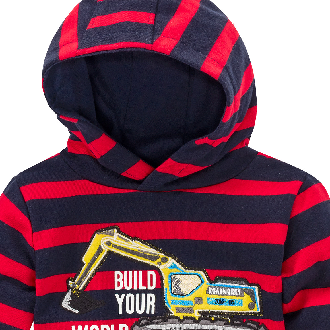 Jungen Hoodie mit Bagger-Applikation