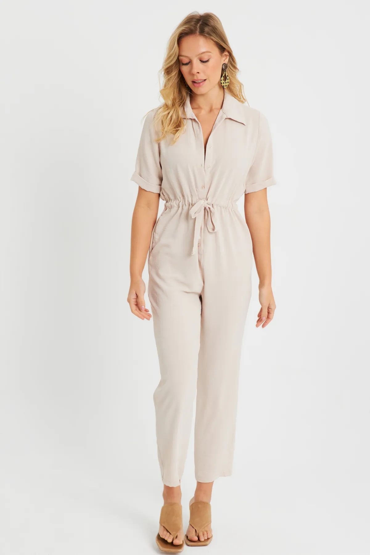 Cool & Sexy  Jumpsuit - Beige - Regular Fit