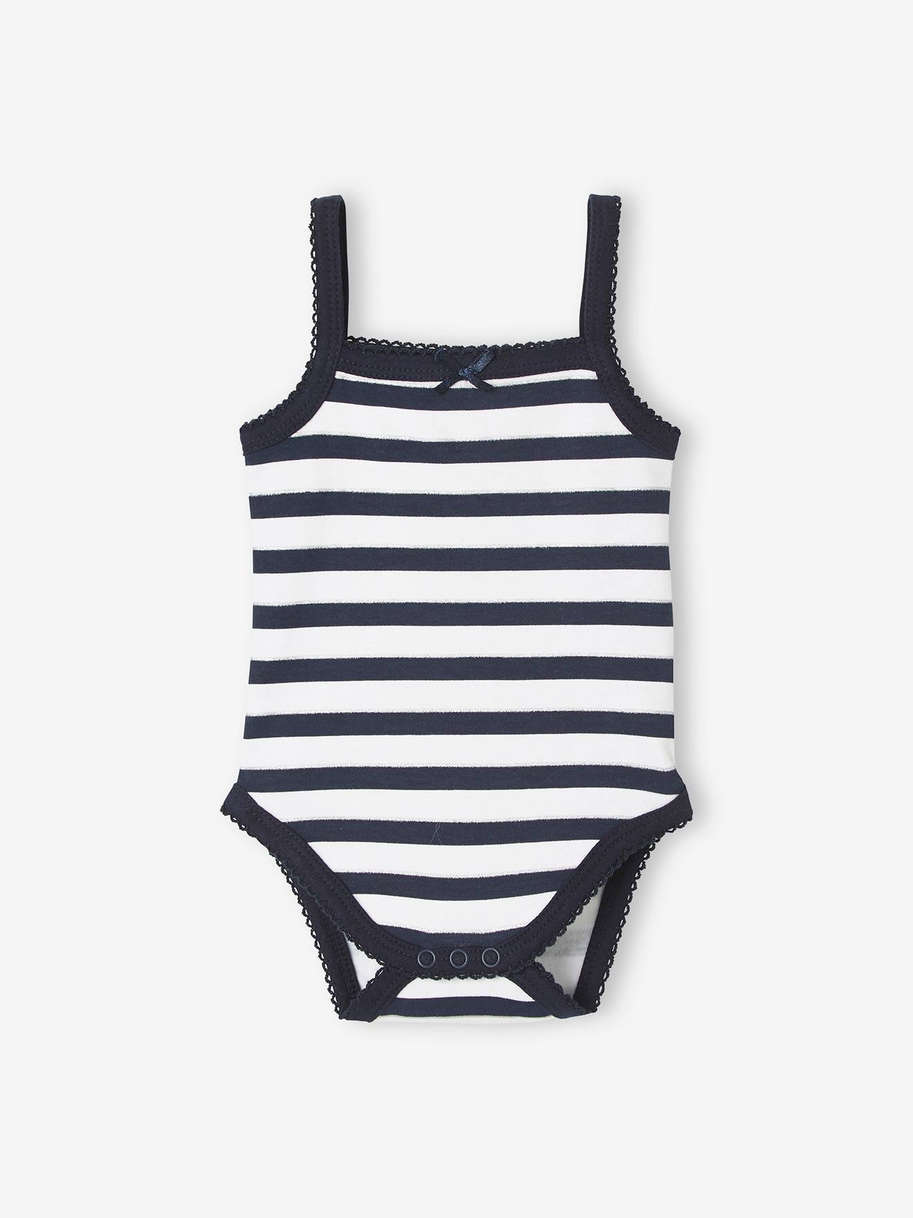 Lot de 3 bodies bébé fines bretelles coeurs lot encre