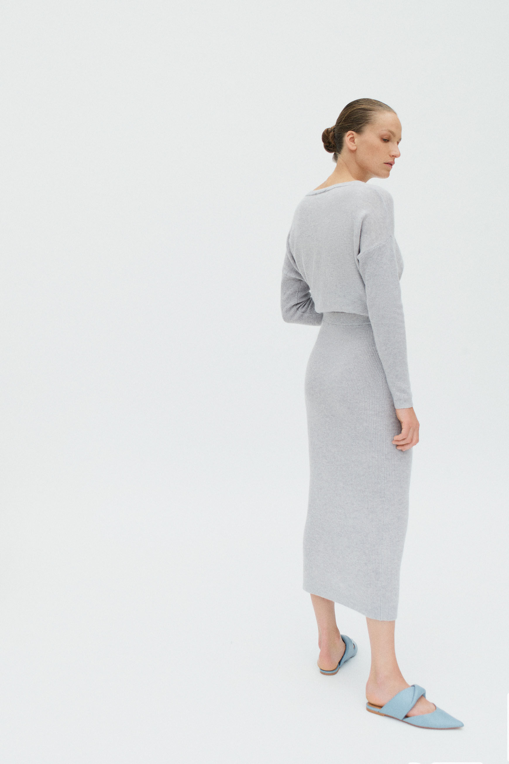 jupe gina gris clair femme