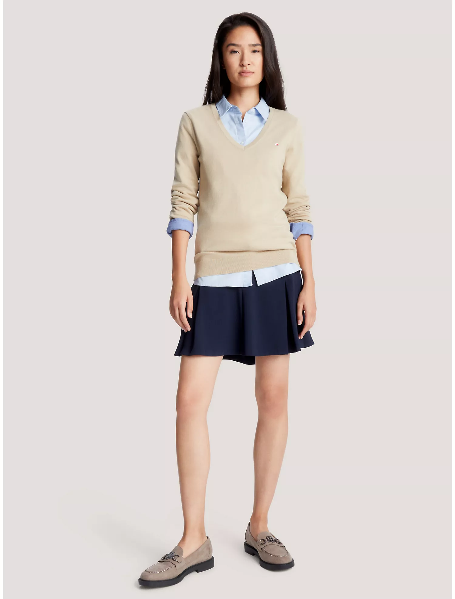 Solid V-Neck Sweater
