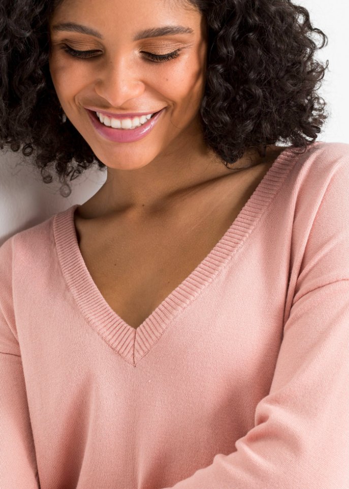 Oversize-Pullover mit V-Ausschnitt