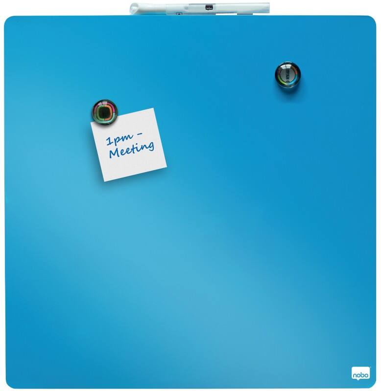 Nobo Mini Wandmontierbare magnetische Whiteboard-Kachel 1903873 Lackierter Stahl Rahmenlos 360 mm x 360 mm Blau