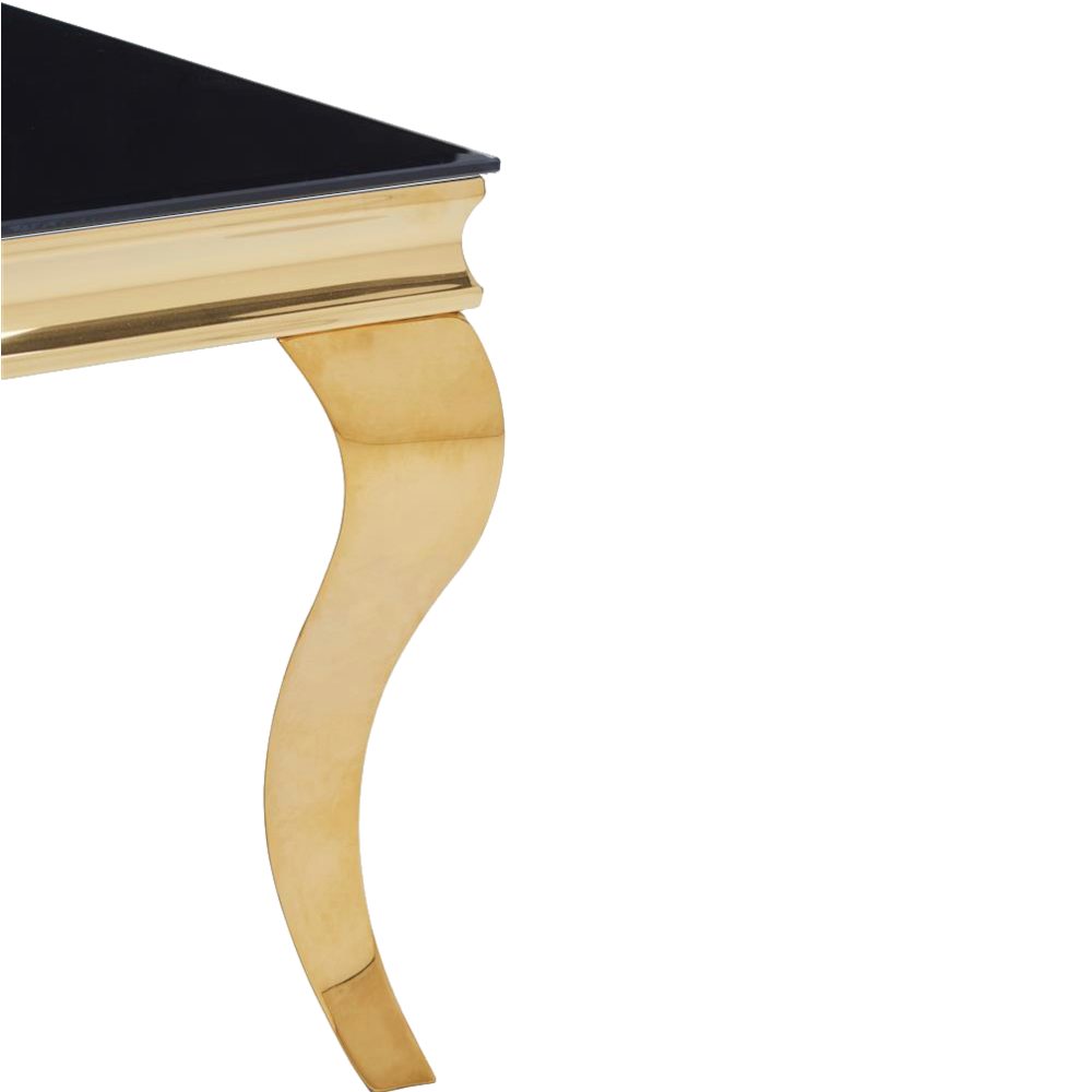 HOOZ Couchtisch Couchtisch 115x65cm Goldoptik & Glas - schwarz
