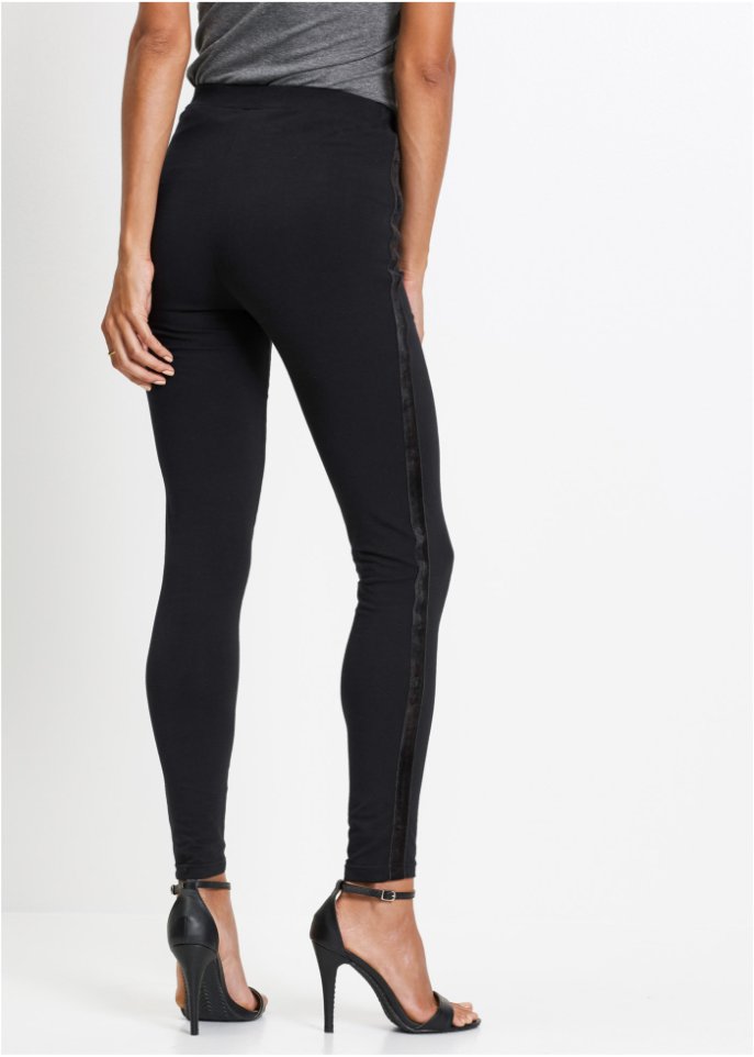 Leggings mit Samtstreifen