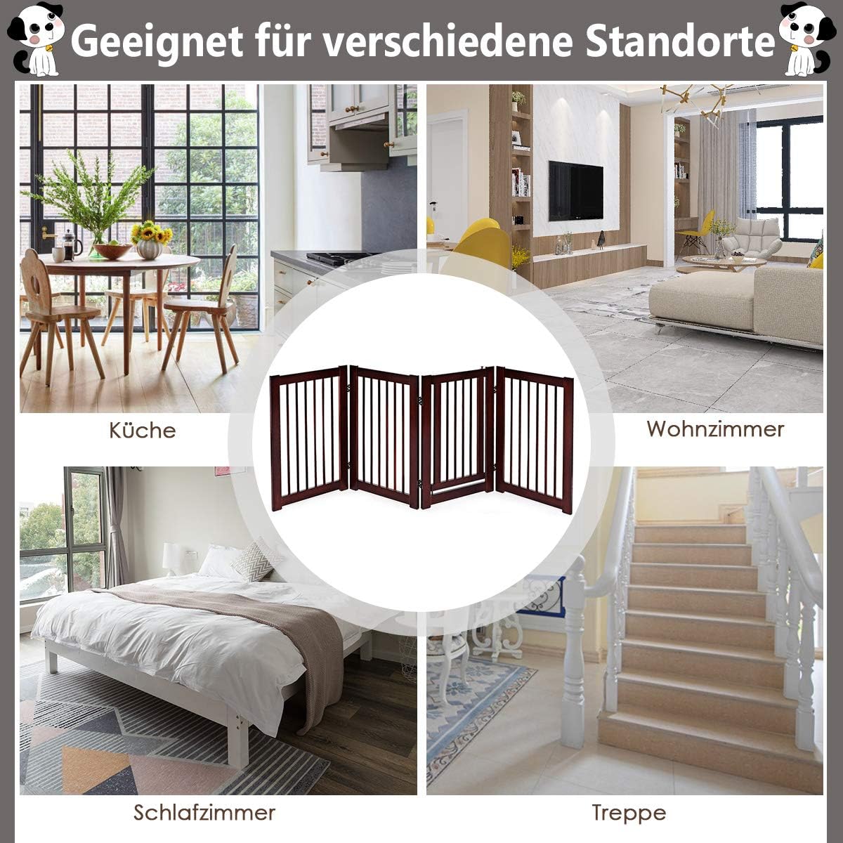 Costway Absperrgitter Hunde