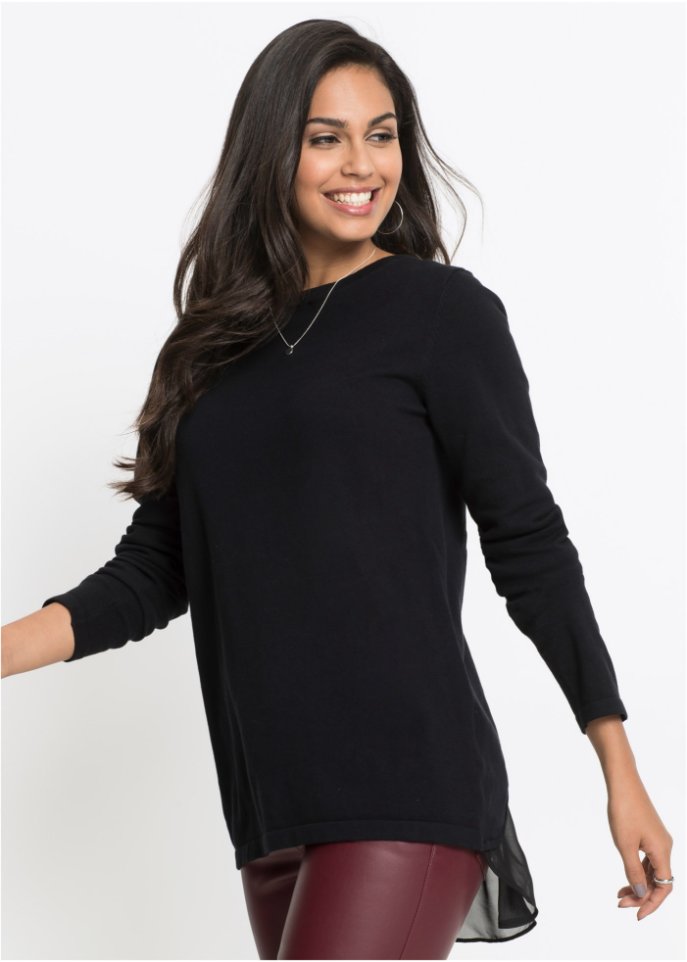 Pullover mit Bluseneinsatz