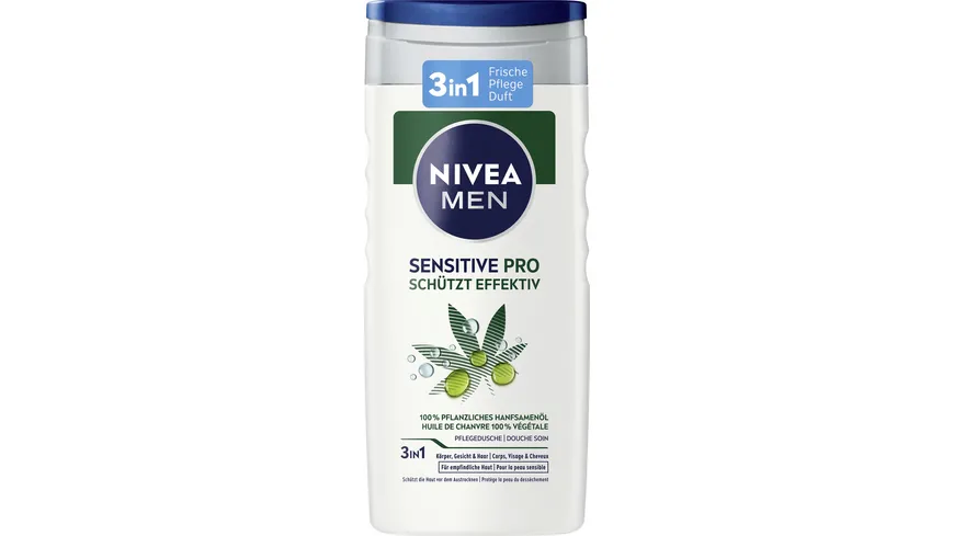 NIVEA MEN Pflegedusche 3in1 Sensit ive Pro schützt effektiv 250 ml