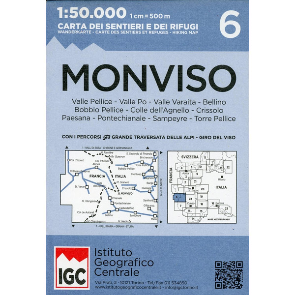 IGC Italien 1 : 50 000 Wanderkarte 6 Monviso - Wanderkarte