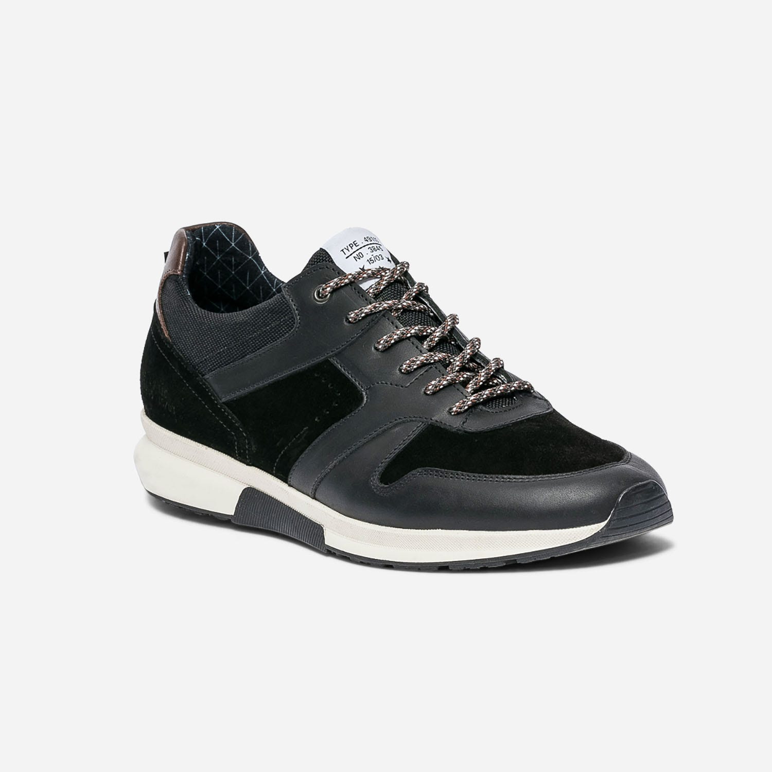 Tennis noire en cuir bi matière