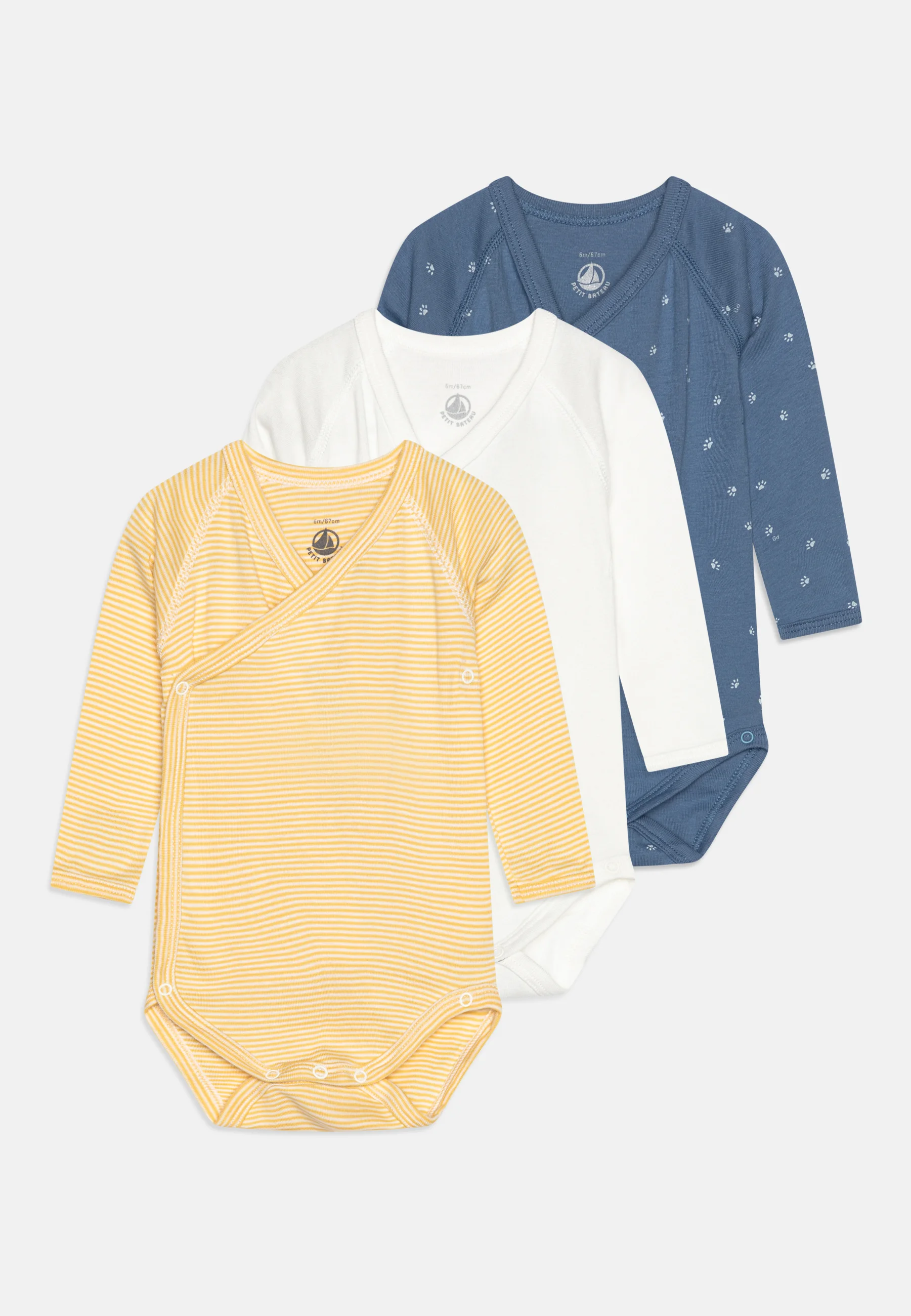 Petit Bateau BABY NAISS UNISEX 3 PACK - Body