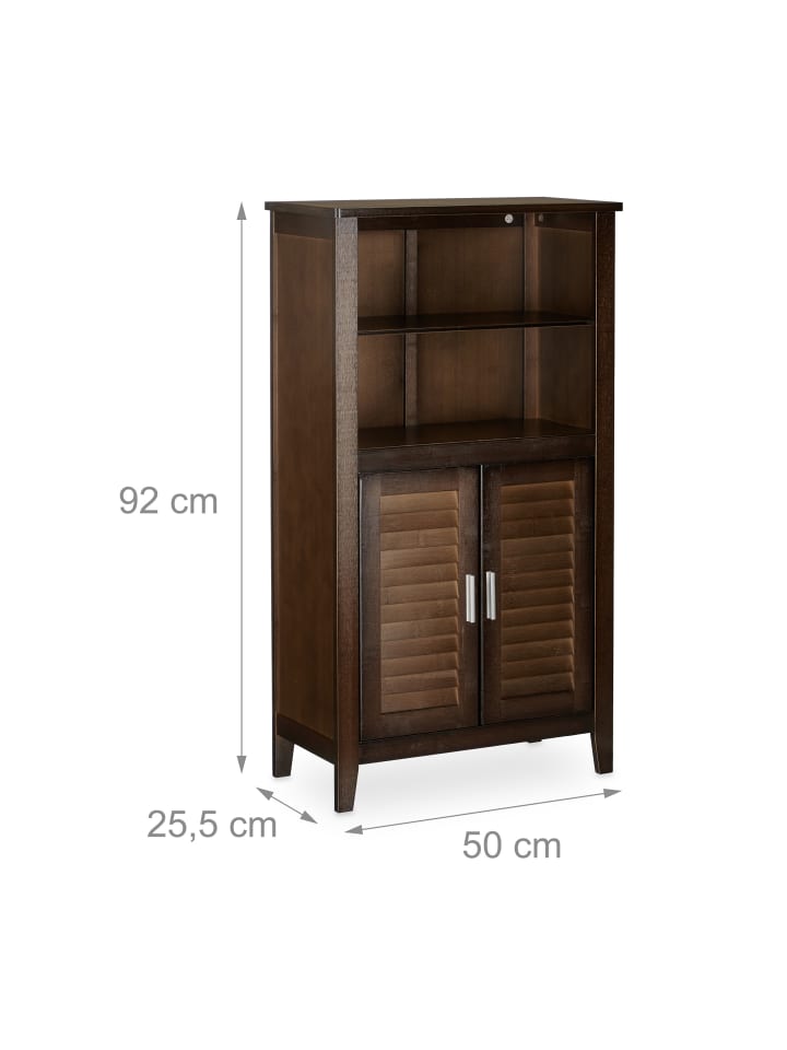 relaxdays Badezimmerschrank in Dunkelbraun - (B)50 x (H)92 x(T)25,5 cm günstig kaufen onesize