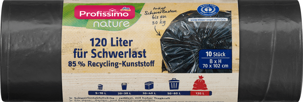nature Schwerlastsack 120 l, 10 St