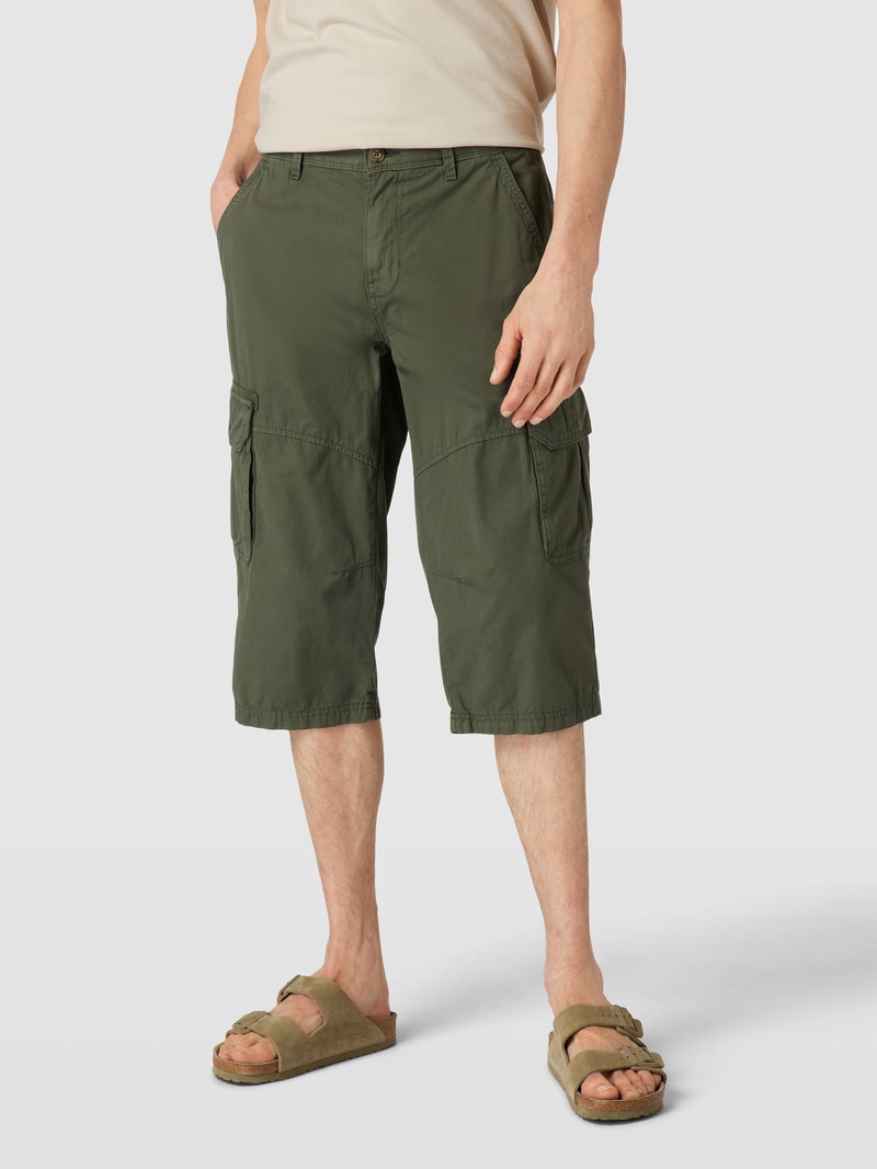 Long Cargoshorts mit französischen Eingrifftaschen Modell 'GARME' in olivgrün