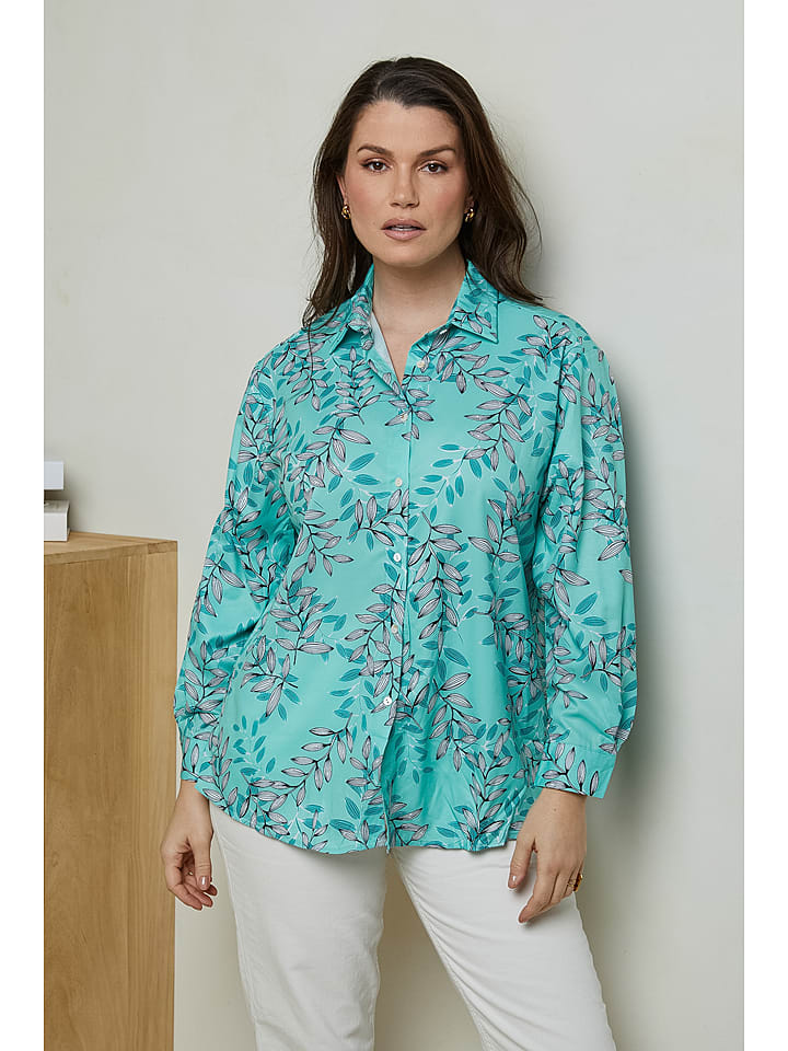 Curvy Lady Hemd in Türkis günstig kaufen