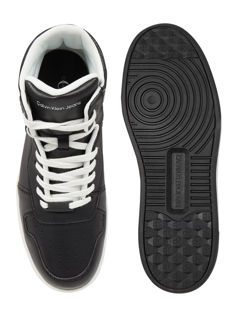 High Top Sneaker aus Leder  in black