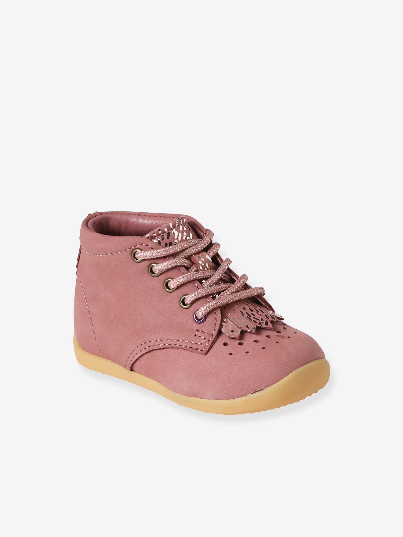Vertbaudet Baby Lauflern-Boots mit Schnürung - rosa