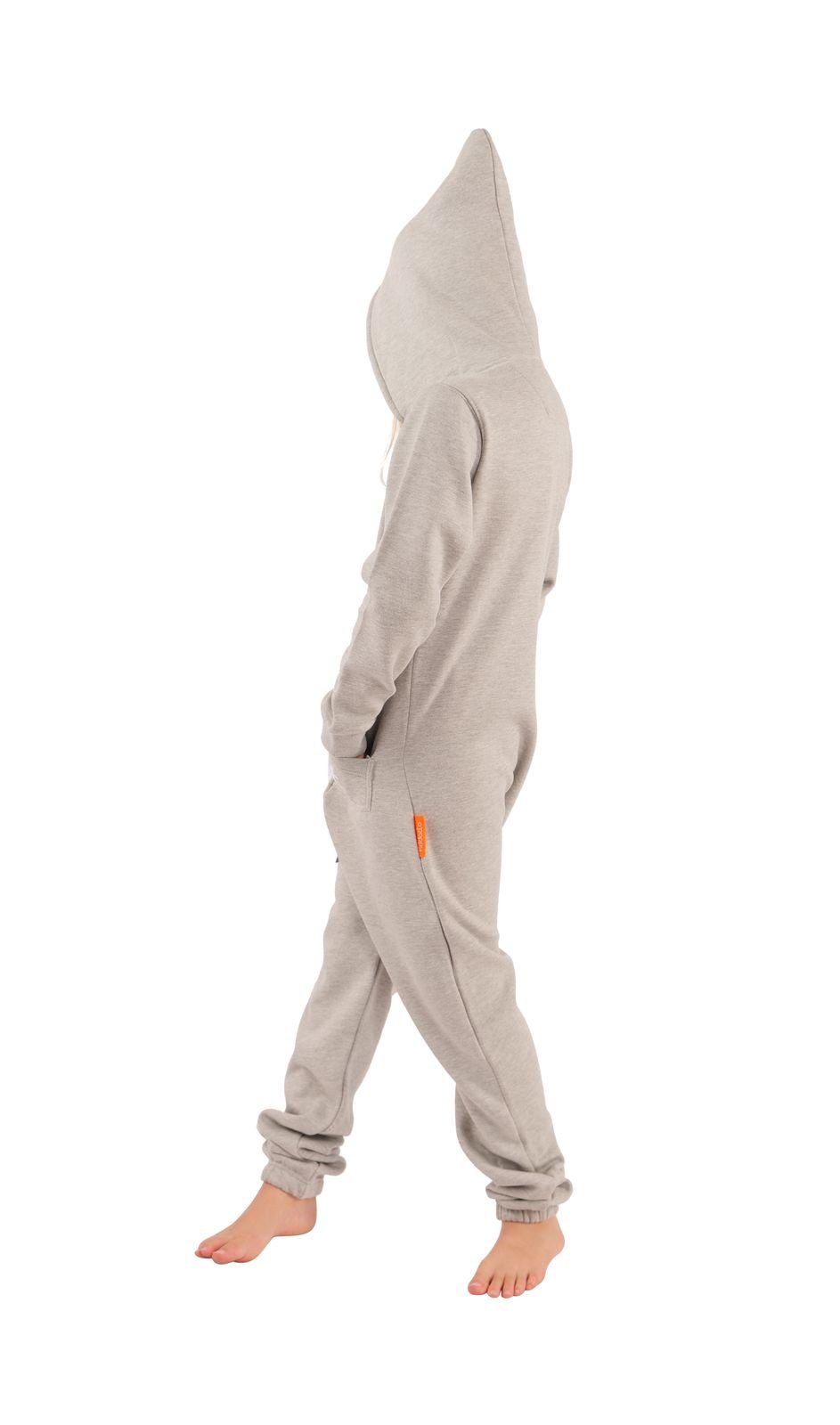 O'Poppy Jumpsuit Kinder hellgrau (1-tlg) Zwergen Kapuze und Eingrifftaschen