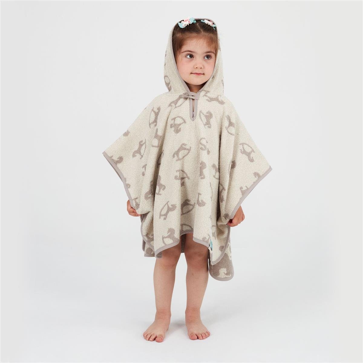 SEI Design Badeponcho Baby Kinder Badeponcho mit Kapuze, Schnittform Länge, Material, Ausstattung, Art Verschluss, Besondere Merkmale