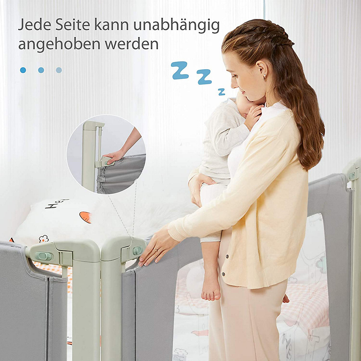 Bettschutzgitter Babybettgitter 180 cm