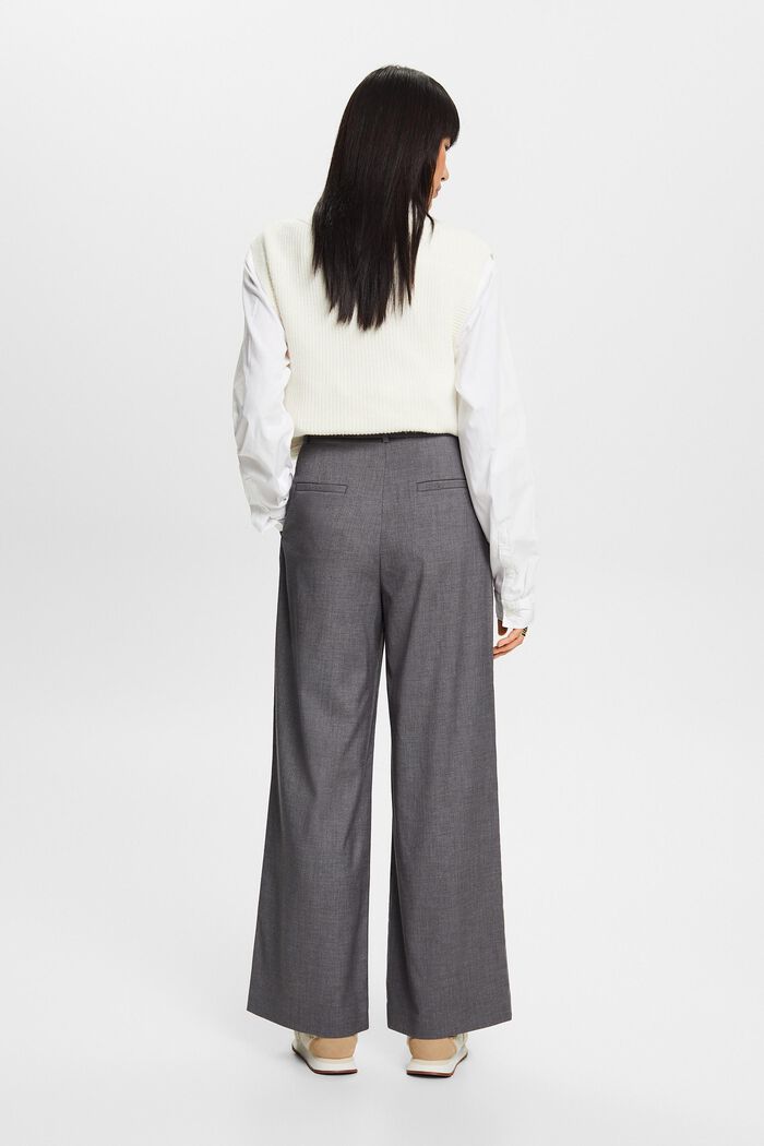 Plisseehose mit weitem Bein und hohem Bund