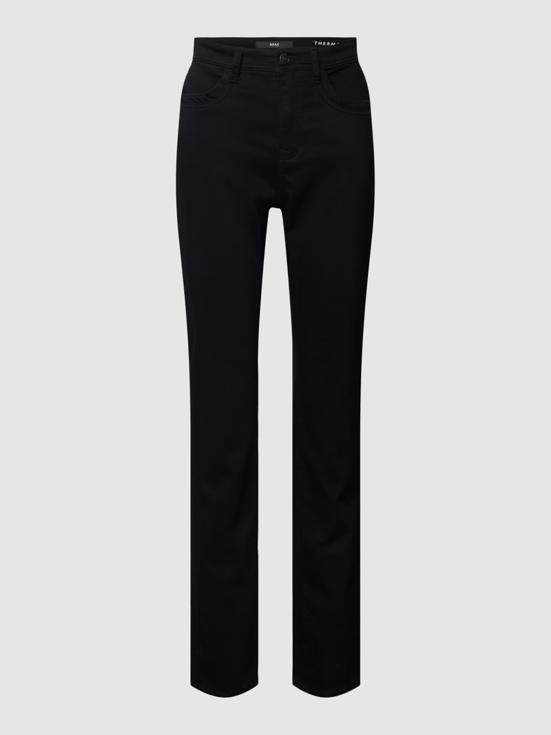 Jeans im unifarbenen Design Modell 'Mary' in schwarz
